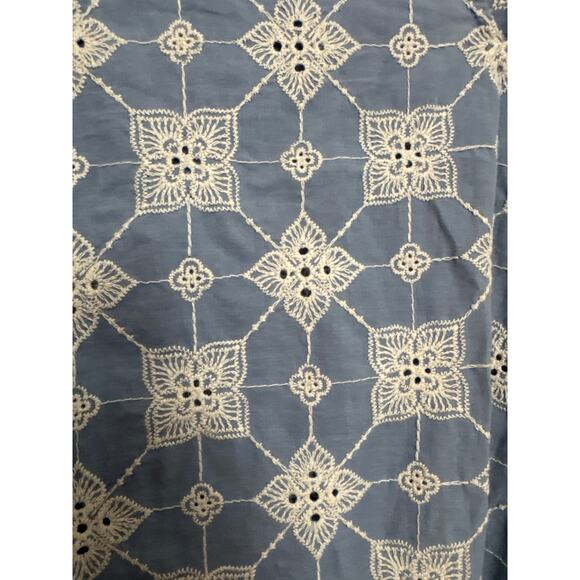 Zara Floral Embroidered Top Retro V-Neck Long-Sleeved high low top cotton small - Picture 9 of 16